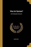 Was Ist Syntax?