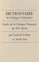 Dictionnaire Des Critiques Littéraires