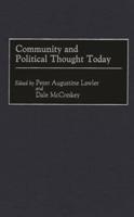 Community and Political Thought Today