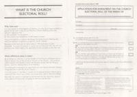Synodical Government Forms. Application for Enrolment on the Electoral Roll (Sg 1)