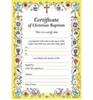 Certificate Of Baptism New B201 Pk