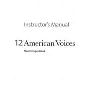 12 American Voices. Instructor's Manual