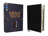 Niv, the Grace and Truth Study Bible (Trustworthy and Practical Insights), European Bonded Leather, Black, Red Letter, Thumb Indexed, Comfort Print