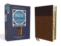 NIV Study Bible, Fully Revised Edition, Large Print, Leathersoft, Brown, Red Letter, Thumb Indexed, Comfort Print