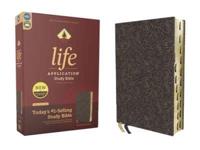 Niv, Life Application Study Bible, Third Edition, Bonded Leather, Navy Floral, Red Letter, Thumb Indexed