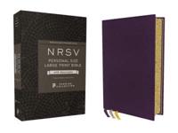 NRSV, Personal Size Large Print Bible With Apocrypha, Premium Goatskin Leather, Purple, Premier Collection, Printed Page Edges, Comfort Print