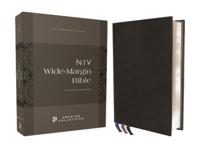 Niv, Wide Margin Bible (A Bible That Welcomes Note-Taking), Premium Goatskin Leather, Black, Premier Collection, Red Letter, Art Gilded Edges, Comfort Print