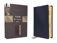 Nasb, Wide Margin Bible, Genuine Leather, Calfskin, Navy, Red Letter, 1995 Text, Comfort Print