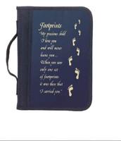 The Embroidery Collection Bible Cover: Footprints, Canvas, Medium
