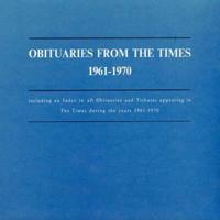 Obituaries for the London Times, 1961-1970