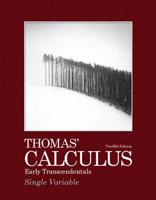 Thomas' Calculus. Early Transcendentals