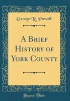 A Brief History of York County (Classic Reprint)