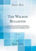 The Wilson Bulletin, Vol. 33