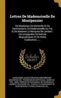 Lettres De Mademoiselle De Montpensier