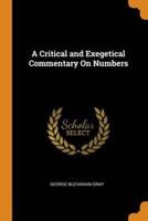A Critical and Exegetical Commentary On Numbers