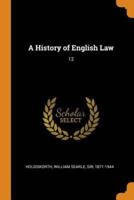A History of English Law: 12