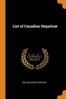 List of Canadian Hepaticæ