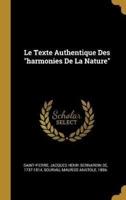 Le Texte Authentique Des "Harmonies De La Nature"