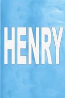 Henry: 100 Pages 6" X 9" Personalized Name on Journal Notebook