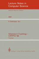 Advances in Cryptology - CRYPTO '88