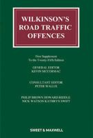 Wilkinson's Road Traffic Offences. First Supplement to the Twenty-Fifth Edition