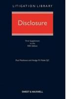 Disclosure. First Supplement to the Fifth Edition