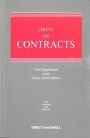 Chitty on Contracts. First Supplement to the Thirty-Third Edition