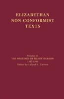 Elizabethan Non-Conformist Texts