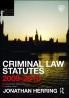 Criminal Law Statutes 2009-2010