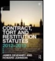 Contract, Tort and Restitution Statutes 2012-2013