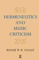 Hermeneutics and Music Criticism