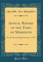 Annual Report of the Town of Meredith