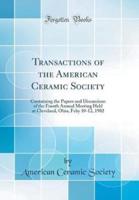 Transactions of the American Ceramic Society