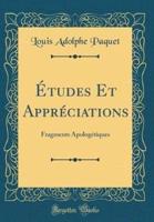 Etudes Et Appreciations