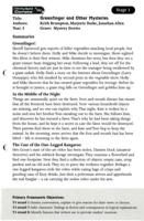 Literacy World Comets Stage 1: Greenfinger and Other Mysteries Guided Reading Card