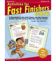 Activites for Fast Finishers Maths