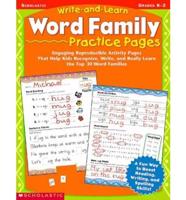 Write-And-Learn Word Family Practice Pages
