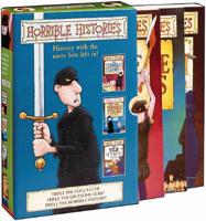 Horrible Histories Slipcase 1. "Terrible Tudors", "Even More Terrible Tudors", "Vile Victorians"