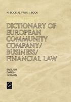 Elsevier's Dictionary of European Community Company/Business/Financial Law