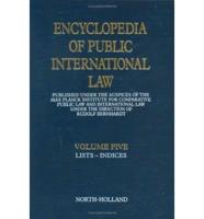 Encyclopedia of Public International Law. Vol 5 (Indices)