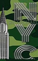Iconic Chrysler Building New York City camouflage Sir Michael Huhn Artist Drawing Journal