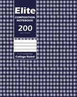 Elite Composition Notebook, Collage Ruled Lined, Large 8 x 10 Inch, 100 Sheet, Navy Cover