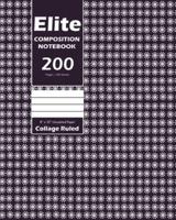 Elite Composition Notebook, Collage Ruled 8 x 10 Inch, Large 100 Sheet, Purple Cover