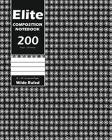 Elite Composition Notebook, Wide Ruled 8 x 10 Inch, Large 100 Sheet, BLack Cover