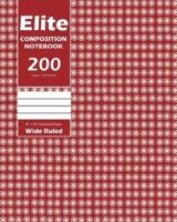 Elite Composition Notebook, Lined Wide Ruled 8 x 10 Inch, Large 100 Sheet, Red Cover