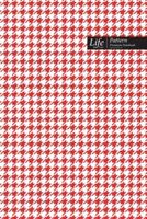 Checkered II Pattern Composition Notebook, Stylish Portable Write-In Journal (A5), 144 Sheets Red Cover