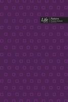 Square Pattern Composition Notebook, Dotted Lines, Wide Ruled Medium Size 6 x 9 Inch (A5), 144 Sheets Purple Cover