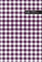 Tartan Pattern Composition Notebook, Dotted Lines, Wide Ruled Medium Size 6 x 9 Inch (A5), 144 Sheets Purple Cover
