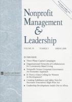 Nonprofit Management & Leadership, Volume 18, Number 3