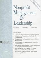 Nonprofit Management & Leadership, Volume 19, Number 1